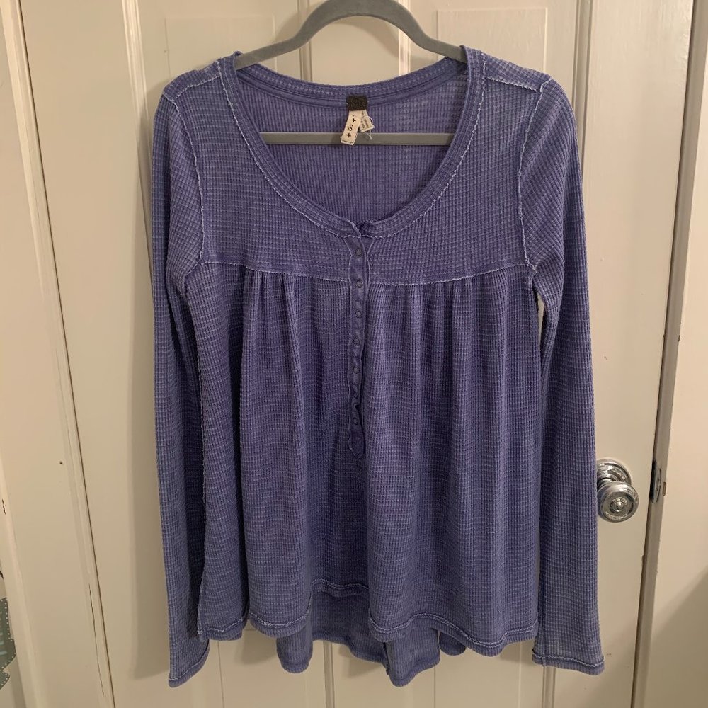 Free People Periwinkle Henley Top